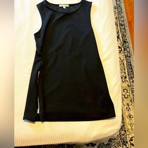 Sleeveless Black Green Envelope Tunic